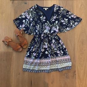 Floral blue dress